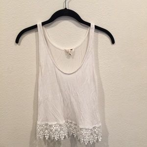 White tank top with lace detailing